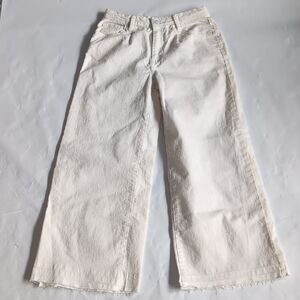 Jessica Simpson Saylor Cream Wide-Leg Girls' Jeans, Frayed Hems - 10